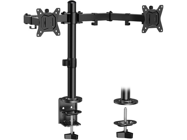 ErGear Dual Monitor Stand, Heavy Duty Adjustable Monitor Desk Mount for 2 Screens up to 32 Inches, Fully Adjustable Height, Tilt, Swivel, Rotate,...