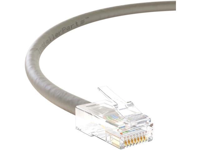 InstallerParts (50 Pack Ethernet Cable CAT6 Cable UTP Non-Booted 1.5 FT - Gray - Professional Series - 10Gigabit/Sec Network/High Speed Internet.