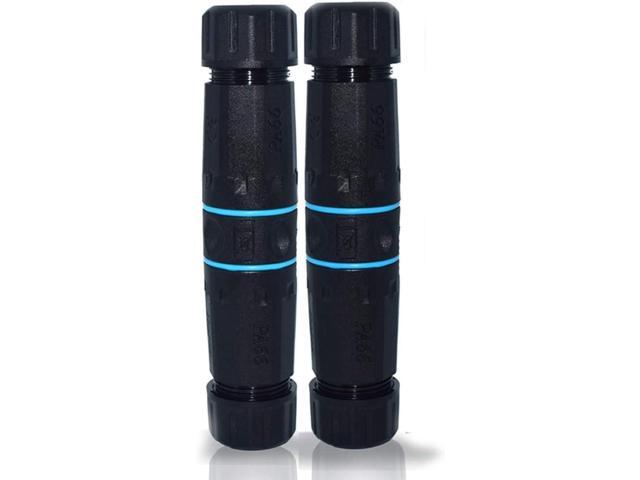 RJ45 Waterproof Connector, Cable Connector Female to Female, with Shielding Cable Coupler-CAT6-YMP23-Blue-2PCS