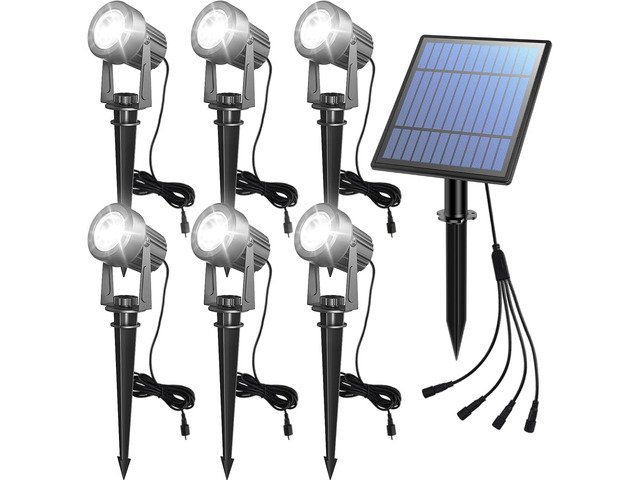 APONUO Solar Spot Lights Outdoor 6-in-1 Solar Landscape Lights Dusk to Dawn Solar Uplights IP65 Waterproof 9.8ft Cable Outdoor Spot Lights for Yard...