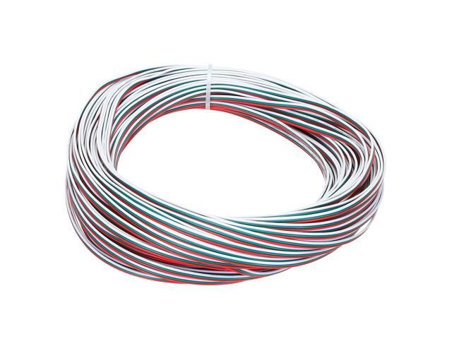 MECCANIXITY 30 Gauge 3 Conductor Electrical Wire Tinned Copper Cable 98FT Flexible Stranded Hook-up Wire for LED Strips Lamps Residential Wiring...