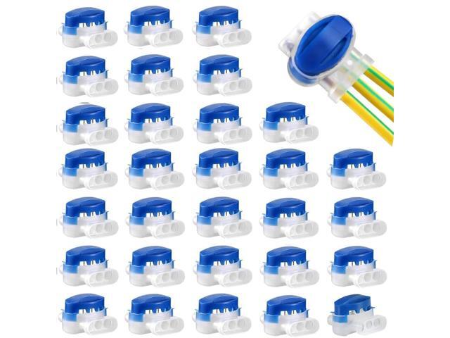 GWHOLE 30pcs 3-Way Waterproof Wire Connectors for 22-14AWG Cables Electrical IDC 314-BOX, Self-Stripping, Quick Splice Repair, For Robotic Lawn.