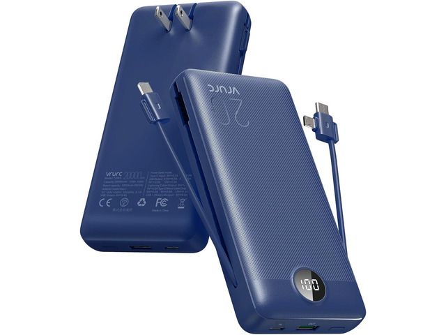 VRURC Portable Charger 20000mAh, Fast Charging Power Bank USB C,4 Output 2 Input Travel Essentials Charging Bank Equipped with LED Display,Built-in...