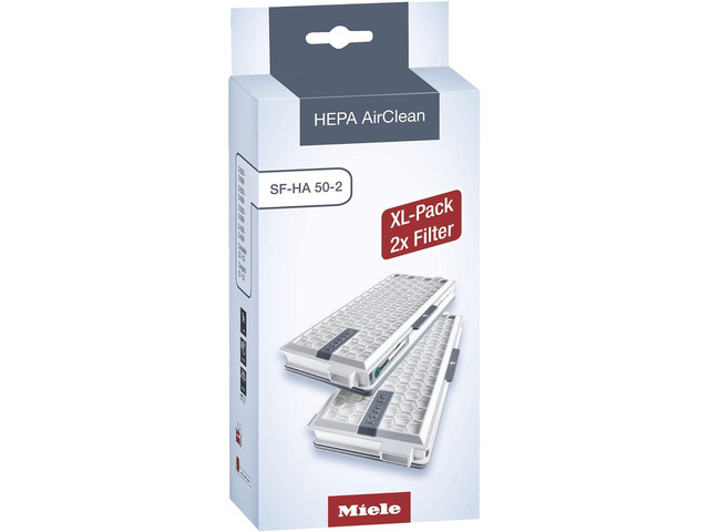 Miele HEPA AirClean SFHA50-2 Vacuum Filter, 12 Month Lifespan, With TimeStrip Filter Change Indicator - XL Pack For 2 Years of Clean Air
