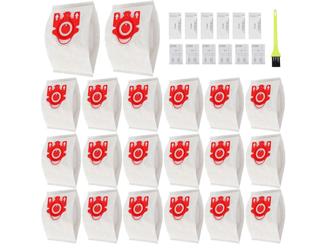 20 Packs 3D Airclean FJM Vacuum Cleaner Bags Replacement for Miele Compact C1 Vacuum Bags,Compact C1,C2,S6000-S6999,S4000-S4999,S700,S500-S578...