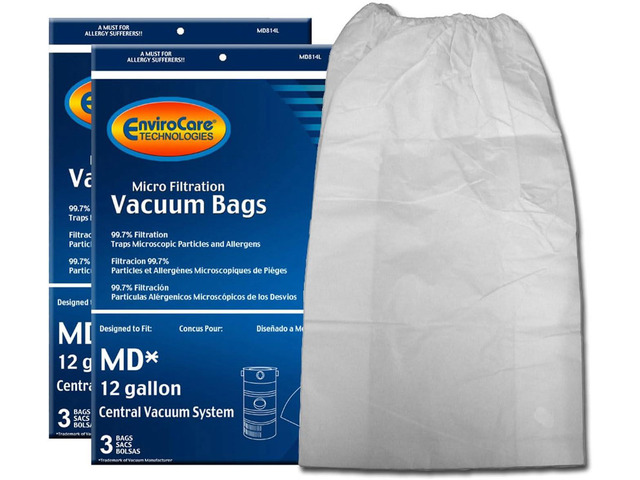 EnviroCare Replacement Micro Filtration Vacuum Cleaner Dust Bags for Modern Day 12 Gallon Central Vacuums 6 Pack
