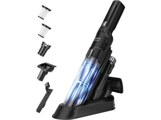 Handheld Vacuum Cordless with Brushless Motor, 22KPa Car Vacuum, Hand Vacuum Cordless Rechargeable with Charging Dock, Up to 30 Min Runtime for...
