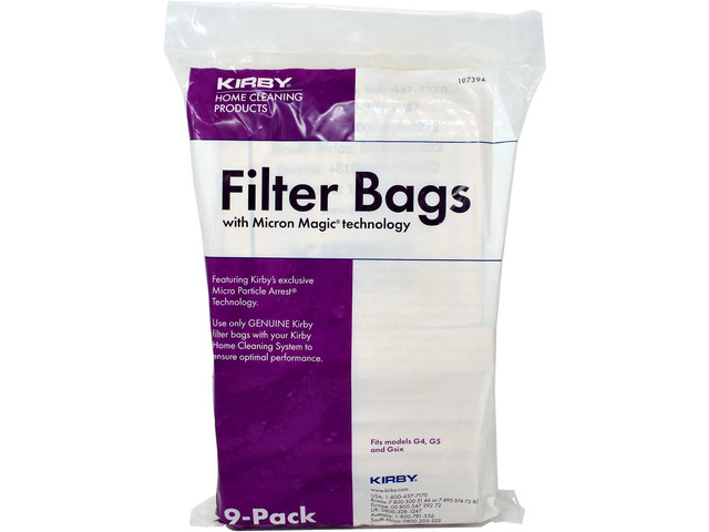 Kirby vac bags (9 count) for Models G4, G5 and Gsix