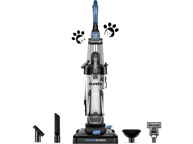 Eureka PowerSpeed Lightweight Upright Vacuum Cleaner for Carpet and Hard Floor, Powerful Bagless Upright Vacuum Cleaner for Home Pets, NEU181A, Blue