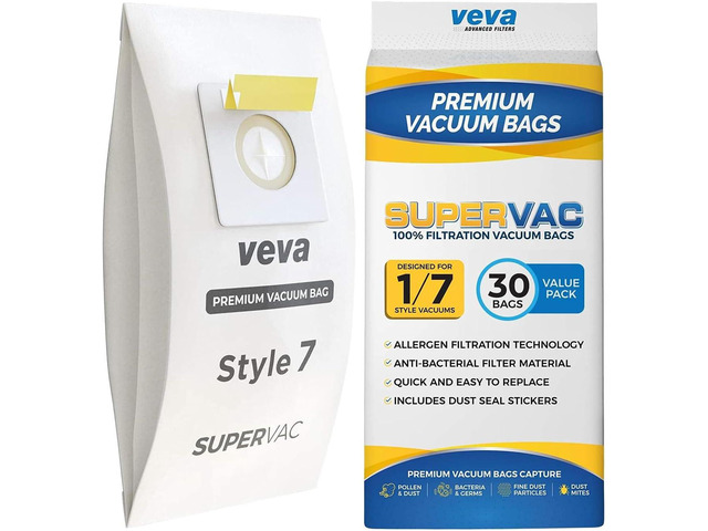 30 Pack Style 7 Vacuum Bags for Bissell Upright Vacuum Cleaner, Premium SuperVac Vacuum Bags Part # 32120