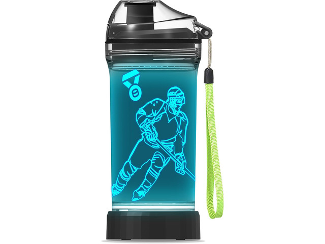 YuanDian Hockey Gifts for Boys, Light Up Water Bottle - 14 OZ Tritan BPA Free Eco-Friendly - Cool LED Sport Cups Gift for Hockey Player School Kids...