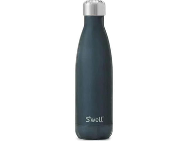 S'well Stainless Steel Water Bottle - 17 Fl Oz - Blue Suede Triple-Layered Vacuum - Double Wall Bottles Keep Drinks Cold for 36 Hours and Hot for...
