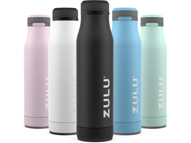 ZULU Ace 24oz Insulated Stainless Steel Water Bottle, Chug Spout, Black