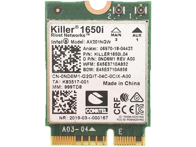 AX1650i Killer Series WiFi 6 Adapter Gaming WiFi Adapter CNVio2 M.2 WiFi Card 2.4 Gbps WiFi for PC Bluetooth 5.2 Support Requires Intel...