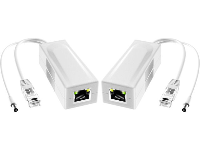 2-Pack Gigabit Active PoE Splitter, 48V to 12V 2A, IEEE802.3af/at