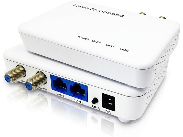 Kiwee Broadband MoCA 2.5 Adapter with Dual 2.5GbE Ports (2-Pack) High-Speed Ethernet Over Coaxial 2.5Gbps Wired LAN for Streaming, Gaming, Mesh...