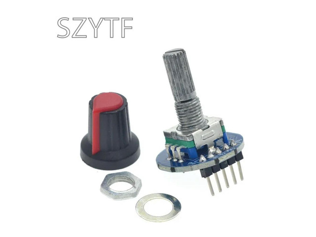 1PCS Rotary Encoder Potentiometer 5V Round Digital Audio Rotating Control Switch Module With Knob Cap