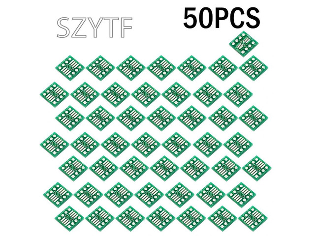50pcs/bag Adapter Plate SOP8 SSOP8 TSSOP8 SMD to DIP 0.65 / 1.27mm Pitch