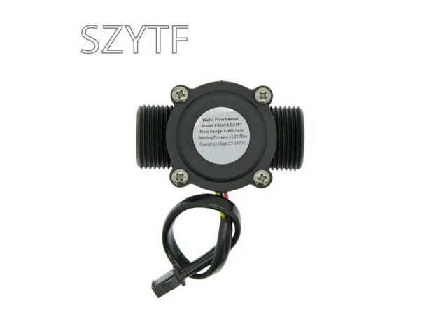 Water Flow Sensor Counter Meter FS300A 1-60L/min G3/4 DC 5-24V