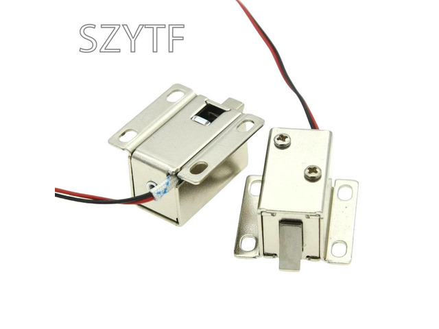 12V DC Mini 2728 Small Solenoid Lock Electromagnetic Electric Control Cabinet Drawer Lock ligent Auto Lock Home Improvement