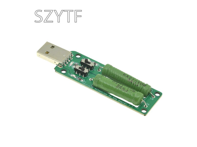 USB DC Electronic Load 2-Switch, Adjustable Current 1A/2A/3A, 5V Resistance Tester