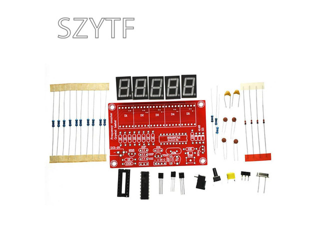 DIY Frequency Counter Kit - 1Hz to 50MHz, LED Display, for RF & Crystal Oscillator