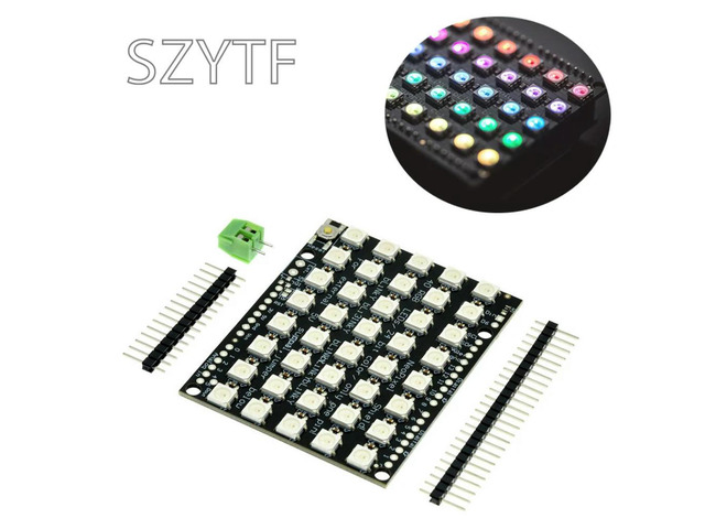 WS2812 5050 RGB LED Ring Lamp Light WS2812B Module Strip 40 Bits 5*8 Bit with Integrated Drivers RGB 40 For LED Lights