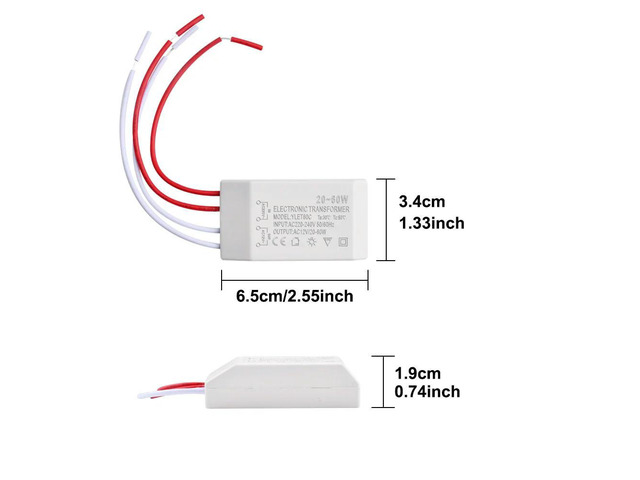 20-60W 220V to AC12V LED Lamp Light Electronic Transformer Adapter High-Lighting Fixtures Transformer for Home