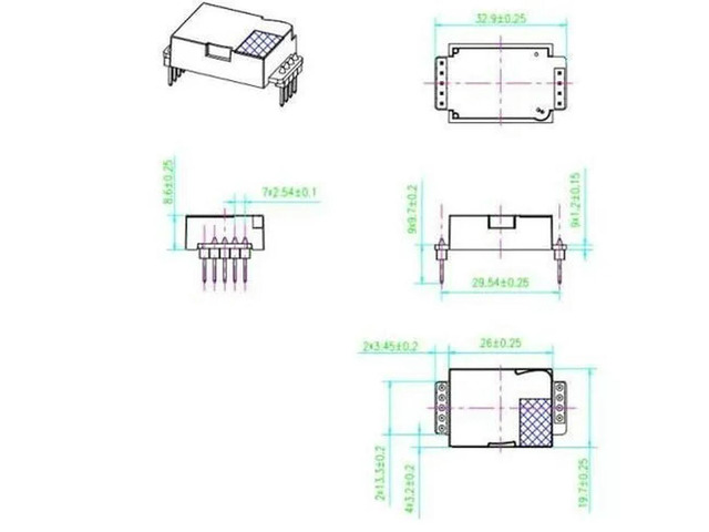 MH-Z19 MH-Z19D CO2 Sensor Module IR Infrared Carbon Dioxide Gas Sensor for CO2 Monitor 400-5000ppm UART PWM Output MH Z19D NDIR