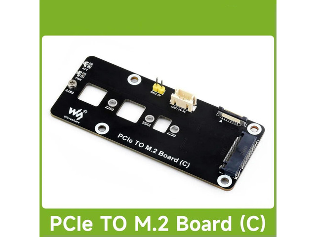Waveshare PCIe To M.2 Adapter Board (C) for Raspberry Pi 5, for 2280 / 2260 / 2242 / 2230 size NVMe Protocol M.2 SSD