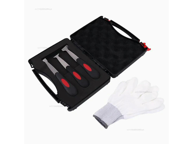 Kit Glass Bottom Glue Repairing Knife Set with 3pcs Blades with Soft Rubber Manual Windshield Urethane Scraper Tool