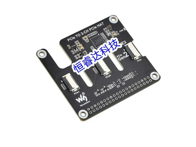 Raspberry Pi 5 PCIe to 2-CH PCIe FFC Dual PCIe HAT Expansion Board Pi5 Double 16PIN PCIe interface can stack for Raspberry Pi 5