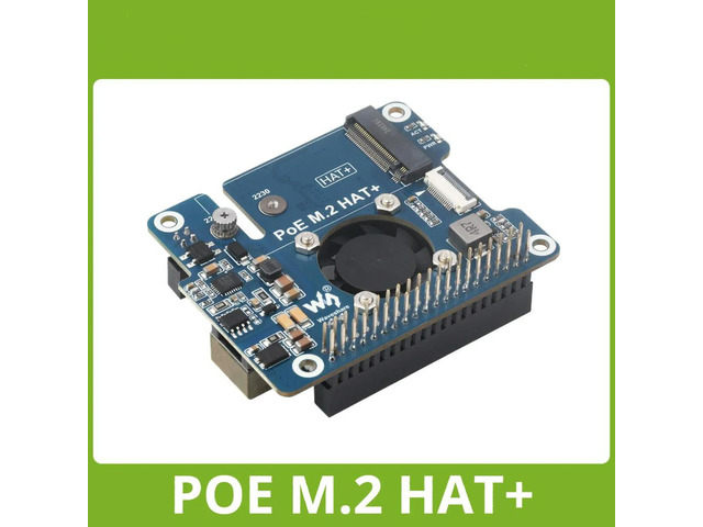 Waveshare PCIe To M.2 Adapter With PoE Function For Raspberry Pi 5, Supports NVMe Protocol M.2 Solid State Drive