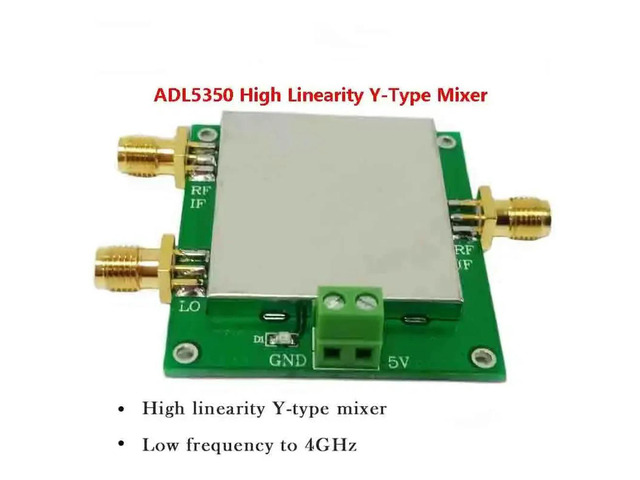 ADL5350 Y-Type Mixer Functional Demo Board (ADL5350-EVALZ), Wide Frequency Range from Low Frequency to 4 GHz, High Linearity