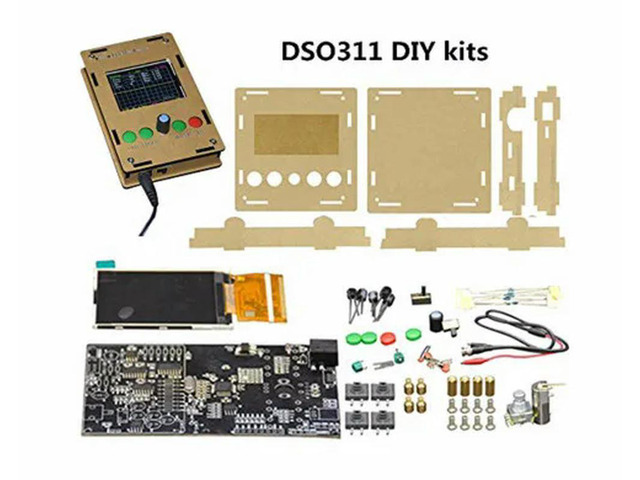 DC 9v 200mA DSO311 Mini DIY Kit Digital Oscilloscope 1MSPS 2.4 'TFT LCD STM32 12-Bit Probe With Case Box Shell Replace DSO138