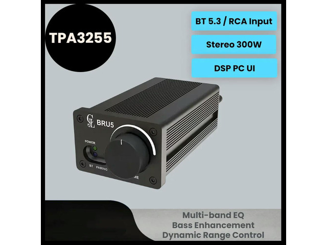 300W+300W TPA3255 High Power Amplifier Stereo PC UI DSP Amplifier Desktop Class D BRU5