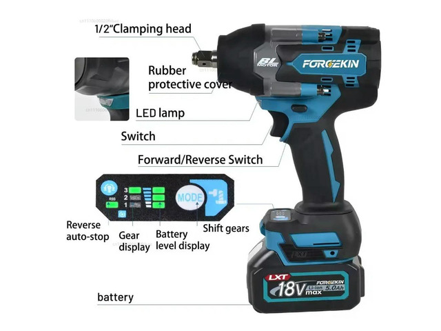 700N Brushless Strong Torsion Electric Wrench Driver Charging Wrench Large Torque Impact