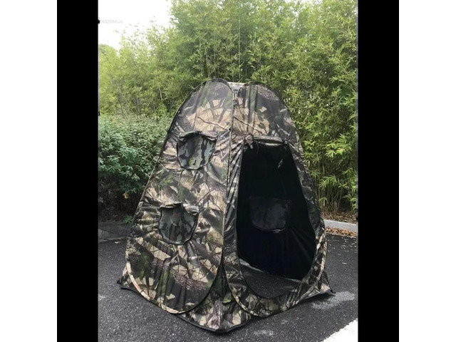 Single Person Pop Up Outdoor Photography Tent 3Sides 6360 Degree Watching Bird Privacy Camouflage Black Caoted
