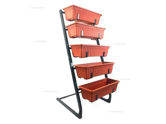 5-Layer Iron Vertical Garden Plant Stand, Independent Elevated Plastic Flower Pot Stand