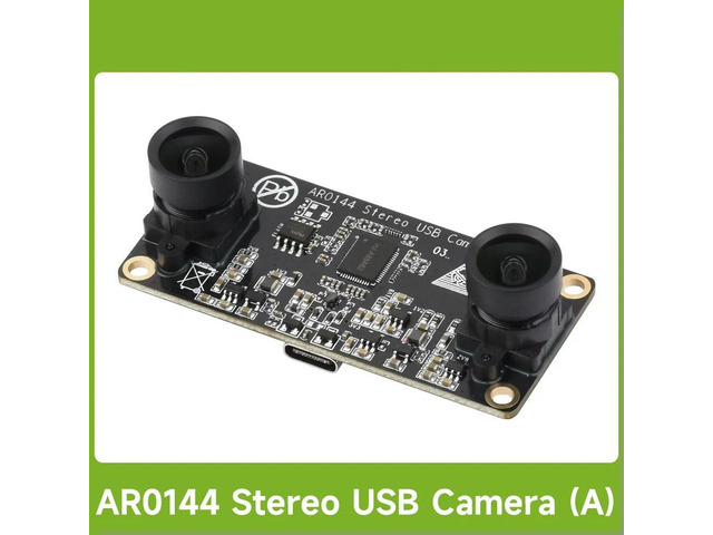 Waveshare AR0144 2MP Stereo USB Camera Module, AR0144 Sensor Chip, USB2.0 Port, Synchronized Same-frame Output 52mm Baseline