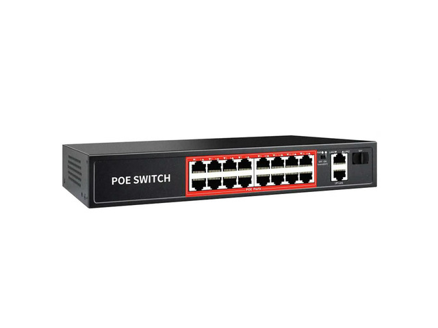 OEM/ODM 16 port 48V POE switch 240W built-in power supply IEEE 802.3 AF/AT for IP cameras, AP