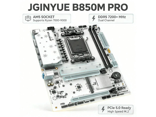 Jingyue B850M PRO Motherboard DDR5 Memory AM5 Ryzen Desktop Computer R7 9700X/9600X/7800X3D/7500F B850/Socket AM5