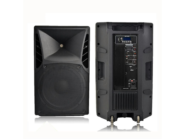 Precision Pro Audio CMP15AQH-180W Pro Audio AQH Amplifier Plastic Powered Plastic Sound System 15 Inch Speaker