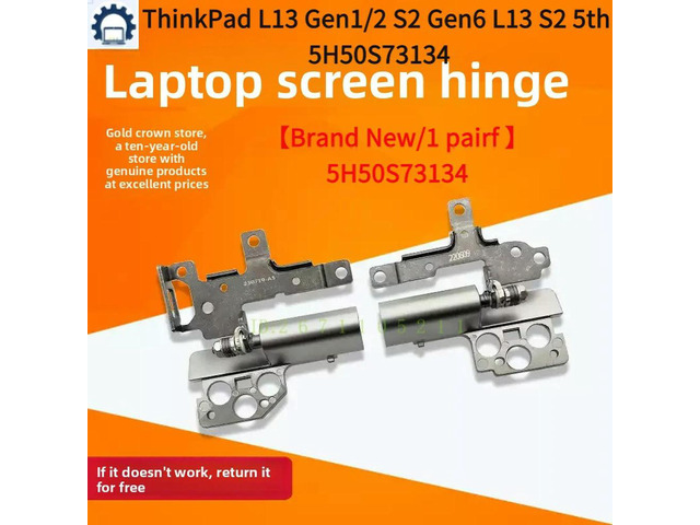 1Pair Laptop LCD Hinges For ThinkPad L13 Gen 1 2 / S2 Gen 6 5th Left & Right Screen Axis Replacement 5H50S73134
