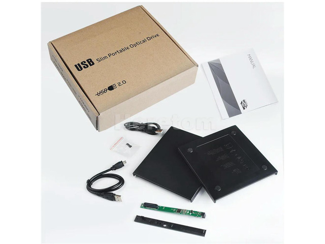 Hard Plastic Slim ABS USB 2.0 12.7mm IDE/ PATA to SATA DVD-ROM External Enclosure Case For CD/DVD Optical Drive
