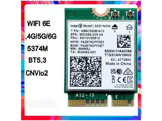 6e xgngw tri band 2.4g/5g/6GHz network card adapter for BT 5.3 axmoing M.2 KEYE cnvio2 10