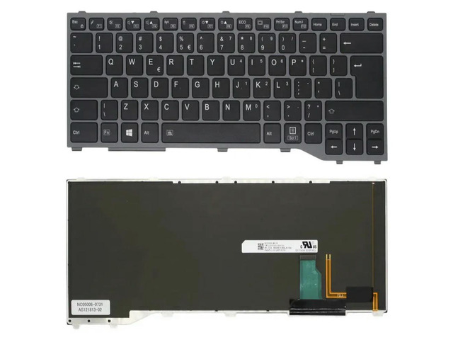 Black US-Intl Backlit Keyboard Gray Frame For Fujitsu Lifebook T937 T938 T939