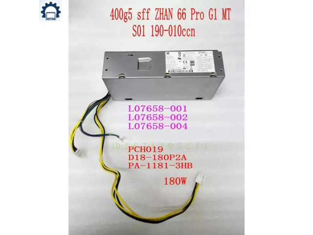 180W PSU L07658-004 L07658-001 For S01 280 G3 G4 G5 SFF Power Supply PCH019 PA-1181-3HB 100% Tested Fast Ship