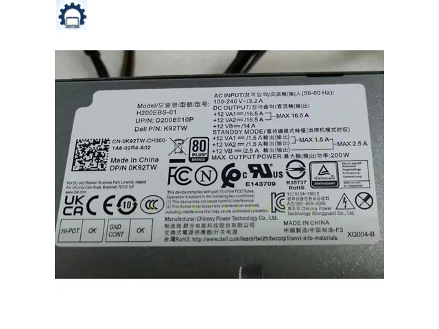 For Optiplex 3080 5080 7080 5090 7090 SFF 200W Power Supply Adapter H200EBS-01 L200EBS-01 H200EPS-01 K92TW 5TVM5 52C2P