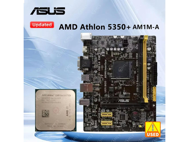 AM1M-A Motherboard + Athlon X4 5350 cpu Socket AM1 Micro ATX Motherboard DDR3 32GB USB 3.0 PCI-E x16 PCIe 2.0